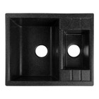 Мойка для кухни из камня ZEIN 190/Q4, 612x505 мм, прямоугольная, перелив, цвет черный - фото 10588670