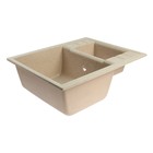 Мойка для кухни из камня ZEIN 190/Q5, 612x505 мм, прямоугольная, перелив, цвет песочный - фото 22309352