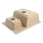 Мойка для кухни из камня ZEIN 190/Q5, 612x505 мм, прямоугольная, перелив, цвет песочный - фото 22309353