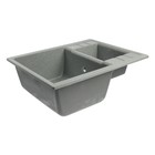 Мойка для кухни из камня ZEIN 190/Q8, 612x505 мм, прямоугольная, перелив, цвет темно-серый 7573746