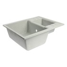 Мойка для кухни из камня ZEIN 190/Q10, 612x505 мм, прямоугольная, перелив, цвет светло-серый - фото 22309364