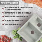 Мойка для кухни из камня ZEIN 190/Q10, 612x505 мм, прямоугольная, перелив, цвет светло-серый - фото 24659437