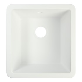 Мойка для кухни из камня ZEIN 27/Q1, 463 х 433 мм, прямоугольная, перелив, цвет белый лед
