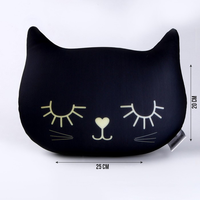 Антистресс подушка «Котик», чёрный - фото 1907745728