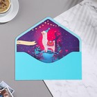 Конверт для денег "В День Рождения!" вырубка, деталь внутри, голубой фон, 9,3х19 см - фото 36060242