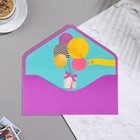 Конверт для денег "Для тебя!" вырубка, тиснение, фиолетовый фон, 9,3х19 см - фото 37336570