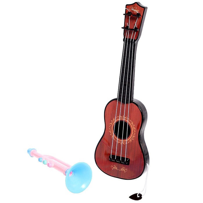 Набор музыкальных инструментов "Музыкант", 2 предмета, цвета МИКС  , в ПАКЕТЕ