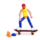 Пальчиковый скейтборд с фигуркой, МИКС, в пакете - фото 11760494