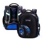 Рюкзак каркасный, 37 х 29 х 18 см, SkyName R4 + мешок для обуви, часы, чёрный/синий R4-422-M - фото 2131744