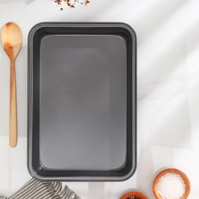 

УЦЕНКА Противень Доляна «Прямоугольник. Жаклин», 32×22×4,5 см, антипригарное покрытие, цвет чёрный
