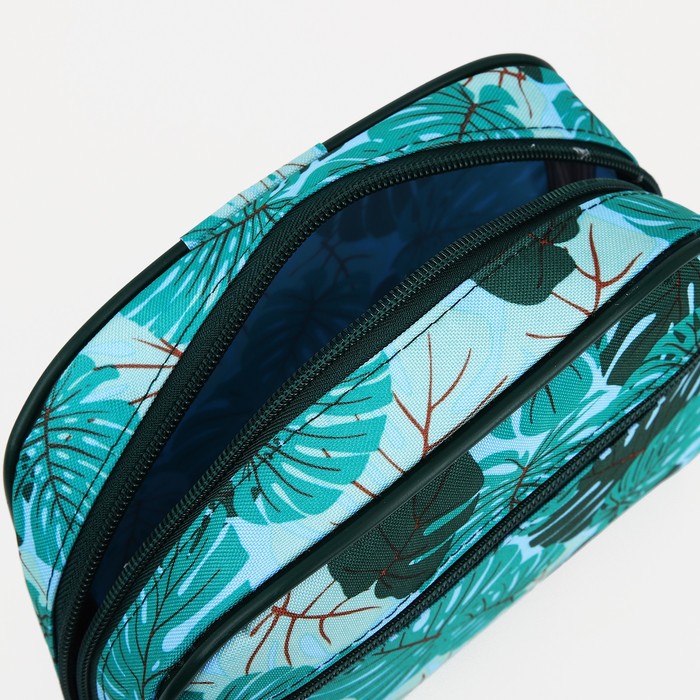 Косметичка на молнии, с подкладом, наружный карман, цвет зелёный 36314