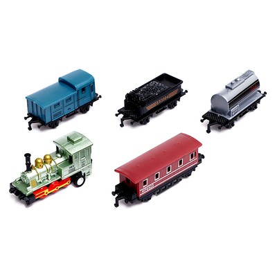 Поезд металлический «Классика», с 4 вагонами, инерция, МИКС