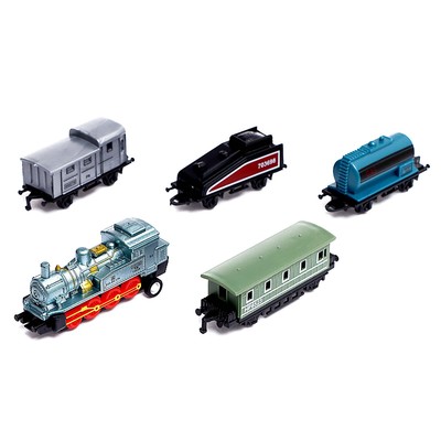 Поезд металлический «Классика», с 4 вагонами, инерция, МИКС