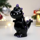 Копилка "Дракон Рекс" черная, 18см - фото 24248545