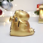 Копилка "Зубастый Дракончик" золотая, 12см - фото 24248550