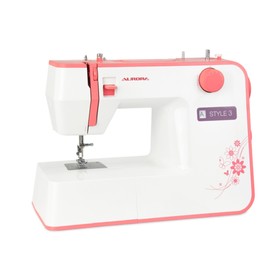 Швейная машина Aurora Style 3, 70 Вт, 10 операций, полуавтомат, бело-розовая