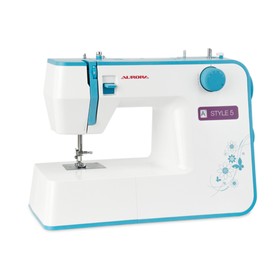 Швейная машина Aurora Style 5, 70 Вт, 19 операций, полуавтомат, бело-голубая