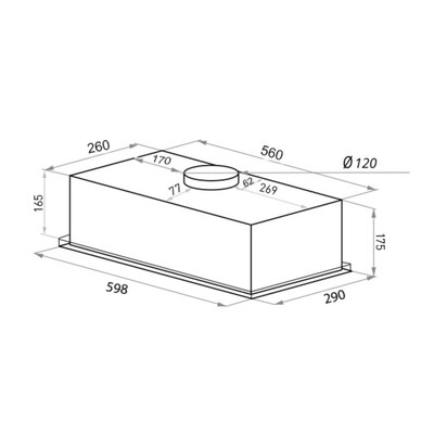 Кухонная вытяжка HOMSair CAMELIA POWER 60, 30 м2, 3 режима, нержавеющая сталь