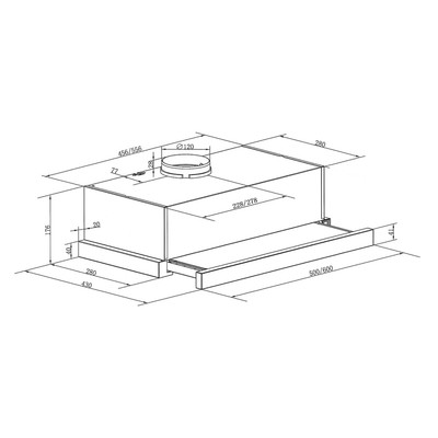 Кухонная вытяжка HOMSair FLAT 60 Glass, 20 м2, 2 режима, черный