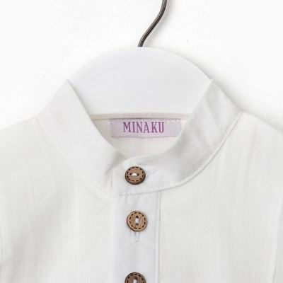 Рубашка для мальчика MINAKU: Casual Collection, белая, полупрозрачная, размер 34 (122-128 см)