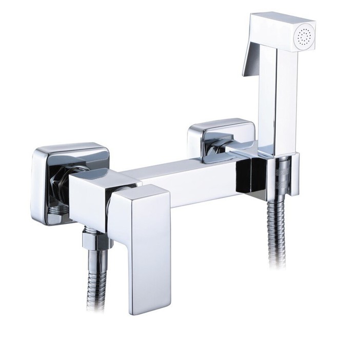 Смеситель для биде VIKO V-4908, с гигиеническим душем, встраиваемый, рычажный, латунь, хром   979733