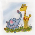 Набор для вышивания «Жираф и слоник» 21,5 × 21,5 см - фото 319557615
