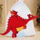 Шапка для бани с детской аппликацией  "Летящий дракон", красный - фото 6959397