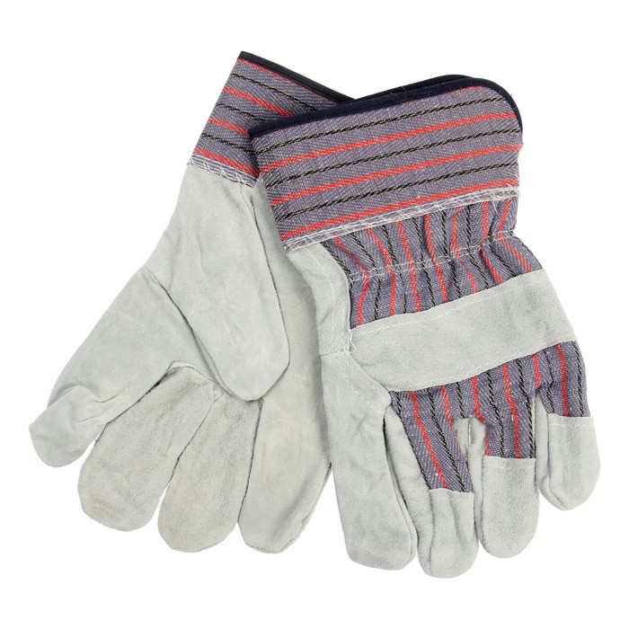 Краги сварщика спилковые ТУНДРА, комбинированные, пятипалые, телячья кожа, 270 мм, 200 г - Фото 1