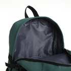 Рюкзак школьный из текстиля, 2 кармана, чёрный, зелёный - Фото 4