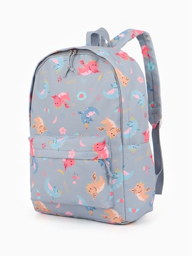 Рюкзак школьный на молнии, с карманом, размер 32×15×43 см, серый  (артикул 9421477)  большой выбор товаров оптом и в розницу по низким ценам с доставкой