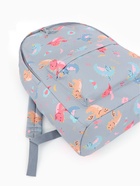 Рюкзак школьный на молнии, с карманом, размер 32×15×43 см, серый/разноцветный 9421477