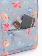 Рюкзак школьный на молнии, с карманом, размер 32×15×43 см, серый/разноцветный 9421477