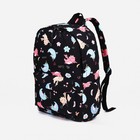 Рюкзак школьный из текстиля на молнии, наружный карман, цвет чёрный - фото 108835478