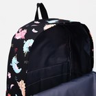 Рюкзак школьный из текстиля на молнии, наружный карман, цвет чёрный - Фото 6