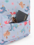 Рюкзак школьный на молнии, с карманом, размер 32×15×43 см, голубой/разноцветный 9421479