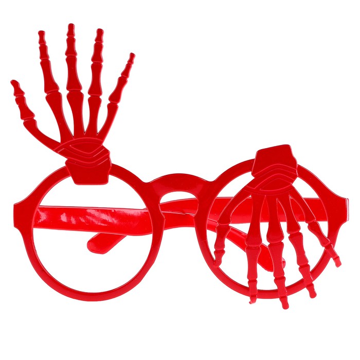Карнавальные очки «Руки», цвет красный