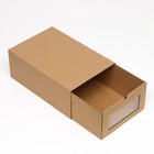 Коробка выдвижная, бурая, 35 х 23,5 х 13,5 см - фото 10592016