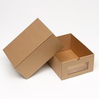 Коробка выдвижная, бурая, 25 х 19 х 11 см - Фото 4