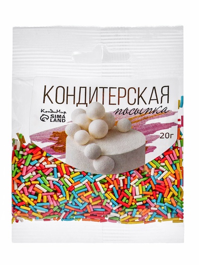 Посыпка сахарная декоративная «Микс», разноцветная, 20 г