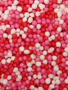 Посыпка кондитерская с мягким центром «Бисер»: розовая, красная, серебро, 20 г - Фото 2