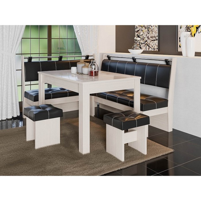 Кухонный уголок «Остин», стол 1000×600×740 мм, банкетка 2 шт, цвет дуб белфорт / браун