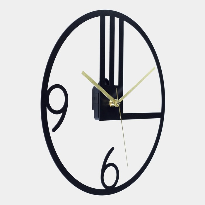 Часы настенные из металла "Четверть", плавный ход, d-30 см