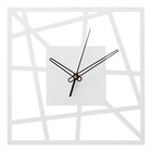 Часы настенные из металла "Линии", бесшумные, d-30 см, белые, АА - фото 319560099