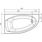 Ванна акриловая Eurolux BERGAMY R, 160×90 см, правая, без каркаса и панели - Фото 4