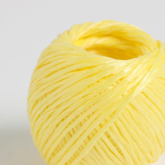 Шпагат полипропиленовый, d= 1,5 мм, длина 60 м, 40 кгс, цвет желтый