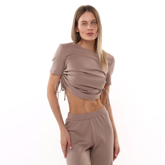 Комплект женский (джемпер/брюки), цвет какао, размер 46 63845