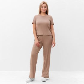 Комплект женский (джемпер/брюки), цвет какао, размер 48