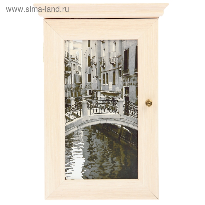 Ключница "Каналы Венеции"  Выбеленный дуб 28х16,5 см - Фото 1