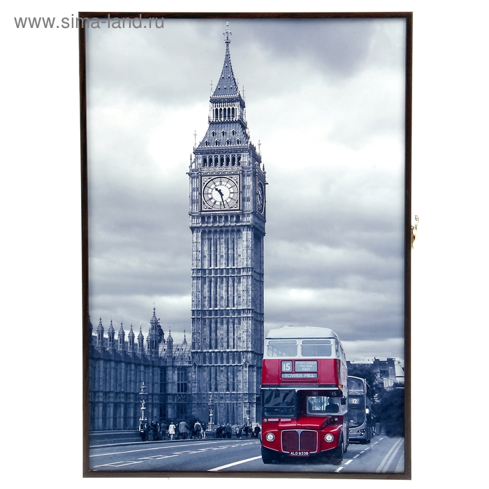 Ключница "Лондон" Декобокс Венге 41х29х5 см - Фото 1