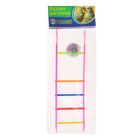 Игрушка для птиц лестница с колокольчиком, микс цветов - Фото 3